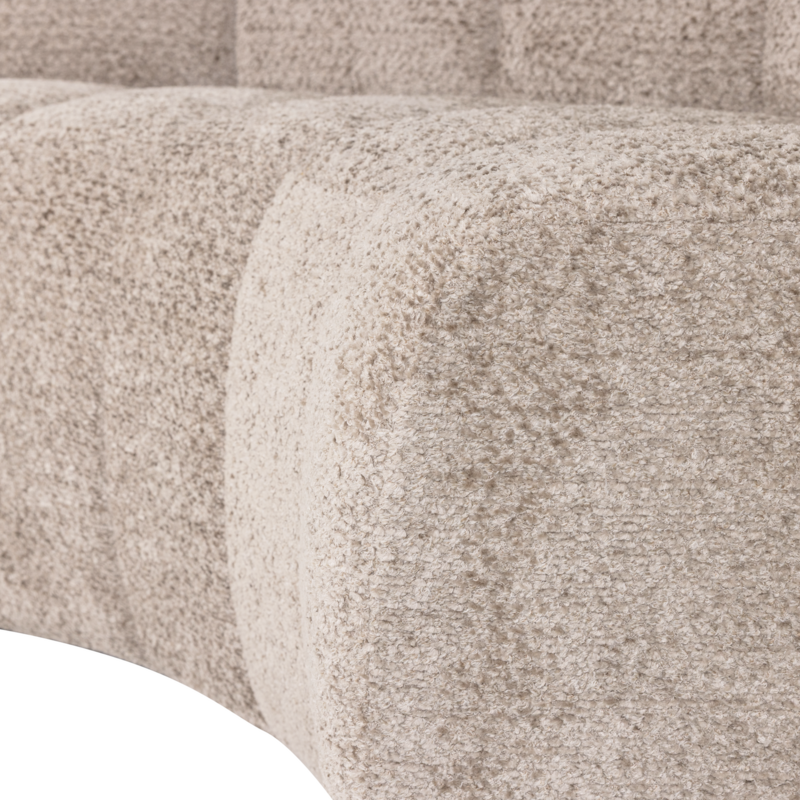 WOOOD-collectie Mojo Eetbank Halfronde Hoek Rugleuning Wollig D.Zand [Fsc]