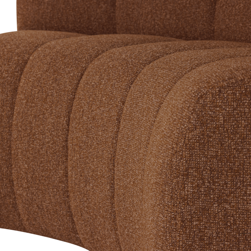 WOOOD-collectie Mojo Eetbank Halfronde Hoek Leuning Boucle Roestbruin [Fsc]