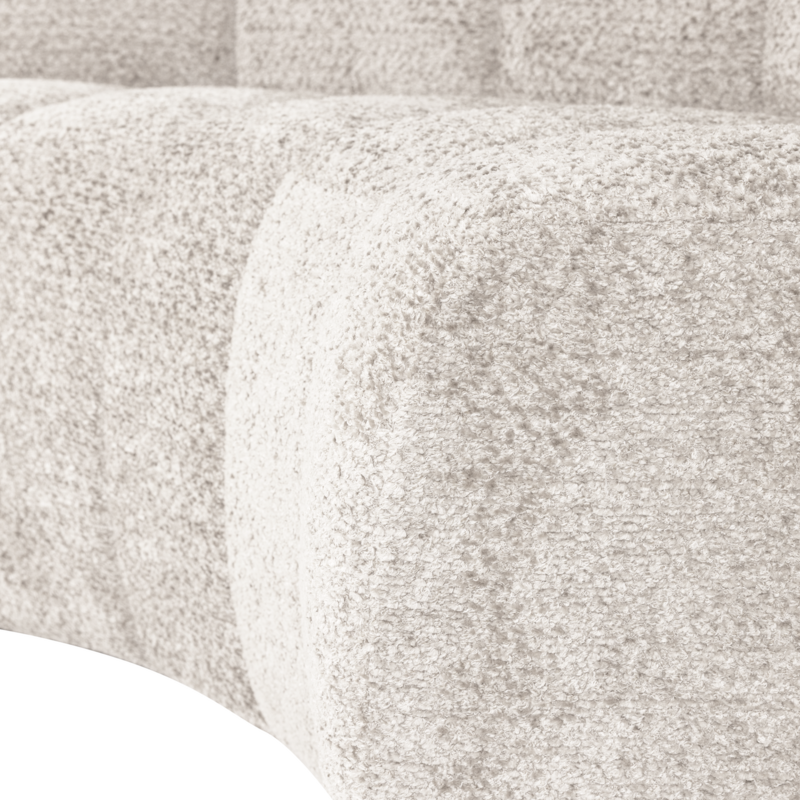 WOOOD-collectie Mojo Eetbank Halfronde Hoek Rugleuning Wollig Ecru [Fsc]