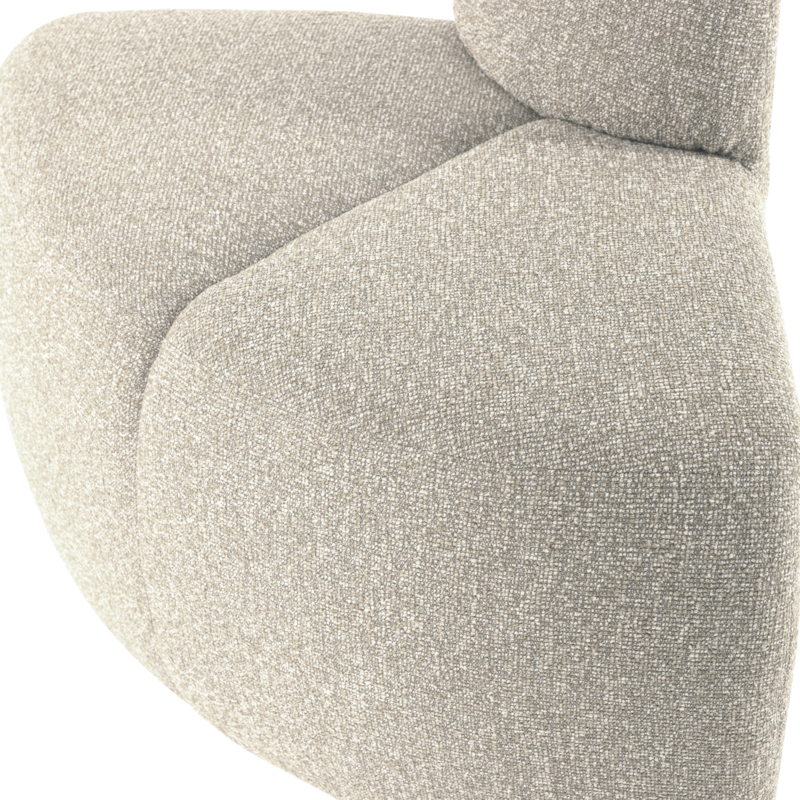 WOOOD-collectie Mojo Eetbank Hoek Rond Rugleuning Boucle Beige Melange [Fsc]