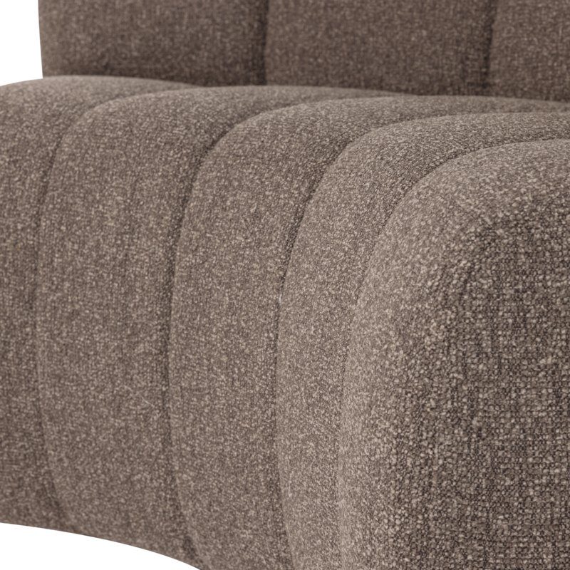 WOOOD-collectie Mojo Eetbank Halfronde Hoek Rugleuning Boucle Bruin [Fsc]