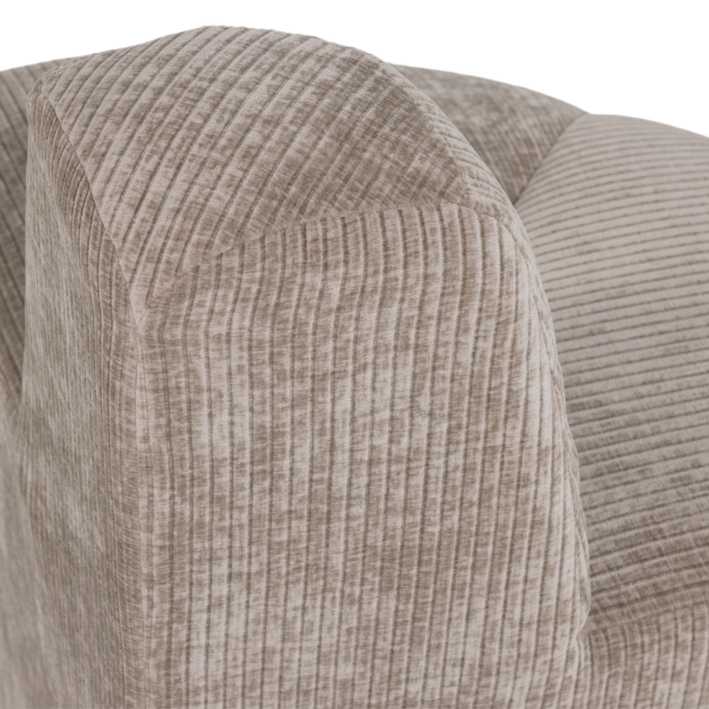 WOOOD-collectie Mojo Eetbank Hoek Rond Rugleuning Ribstof Donkerzand [Fsc]