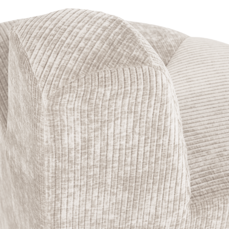 WOOOD-collectie Mojo Eetbank Hoek Rond Rugleuning Ribstof Ecru [Fsc]