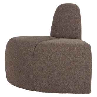 WOOOD Mojo Eetbank Hoek Rond Rugleuning Boucle Bruin Melange [Fsc]