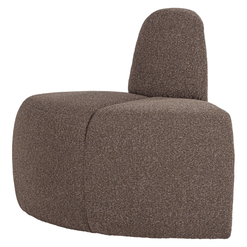 WOOOD-collectie Mojo Eetbank Hoek Rond Rugleuning Boucle Bruin Melange [Fsc]