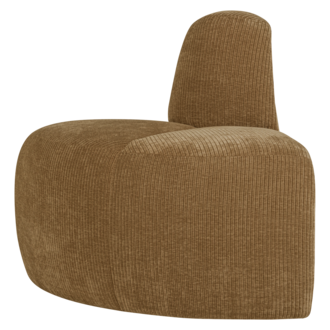 WOOOD Mojo Eetbank Hoek Rond Rugleuning Ribstof Honinggeel [Fsc]