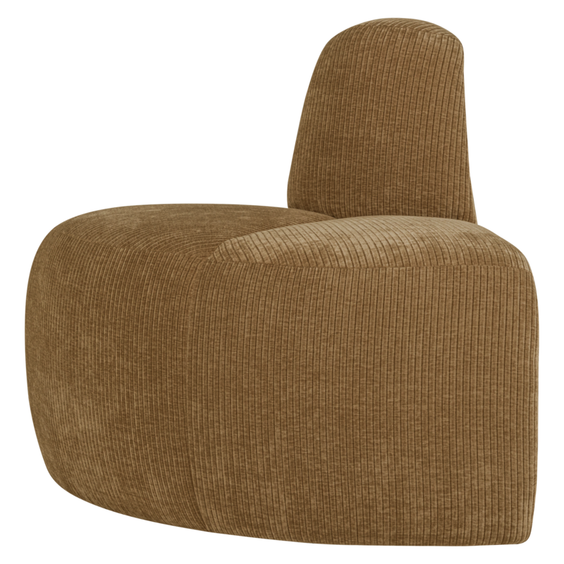 WOOOD-collectie Mojo Eetbank Hoek Rond Rugleuning Ribstof Honinggeel [Fsc]