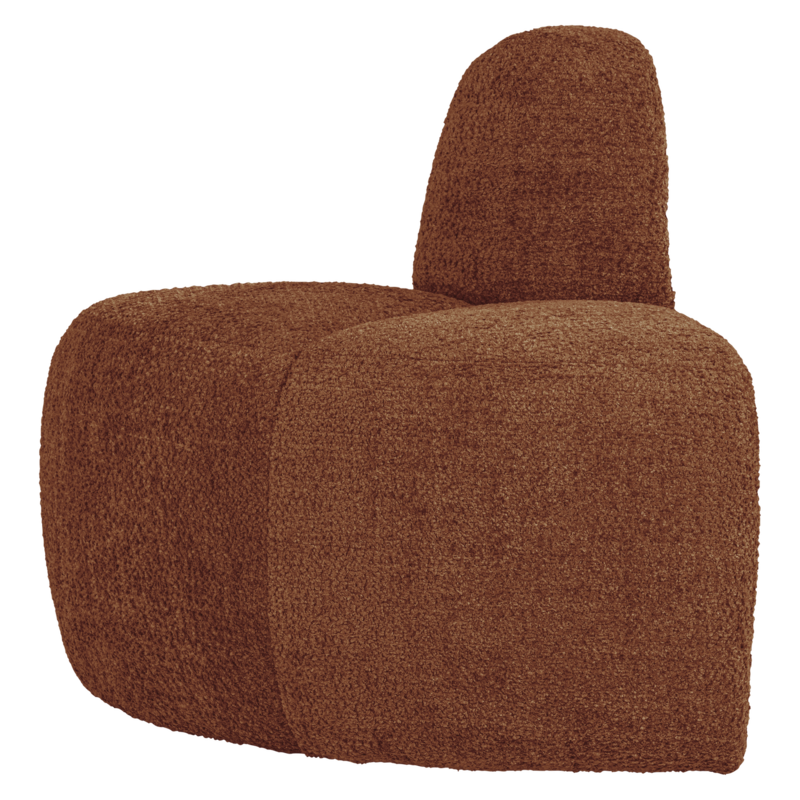 WOOOD-collectie Mojo Eetbank Hoek Rond Rugleuning Wollig Roestbruin [Fsc]