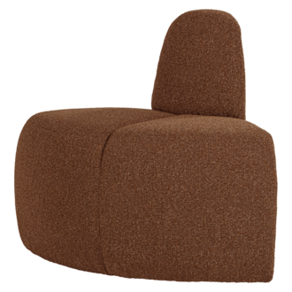 WOOOD Mojo Eetbank Hoek Rond Rugleuning Boucle Roestbruin [Fsc]