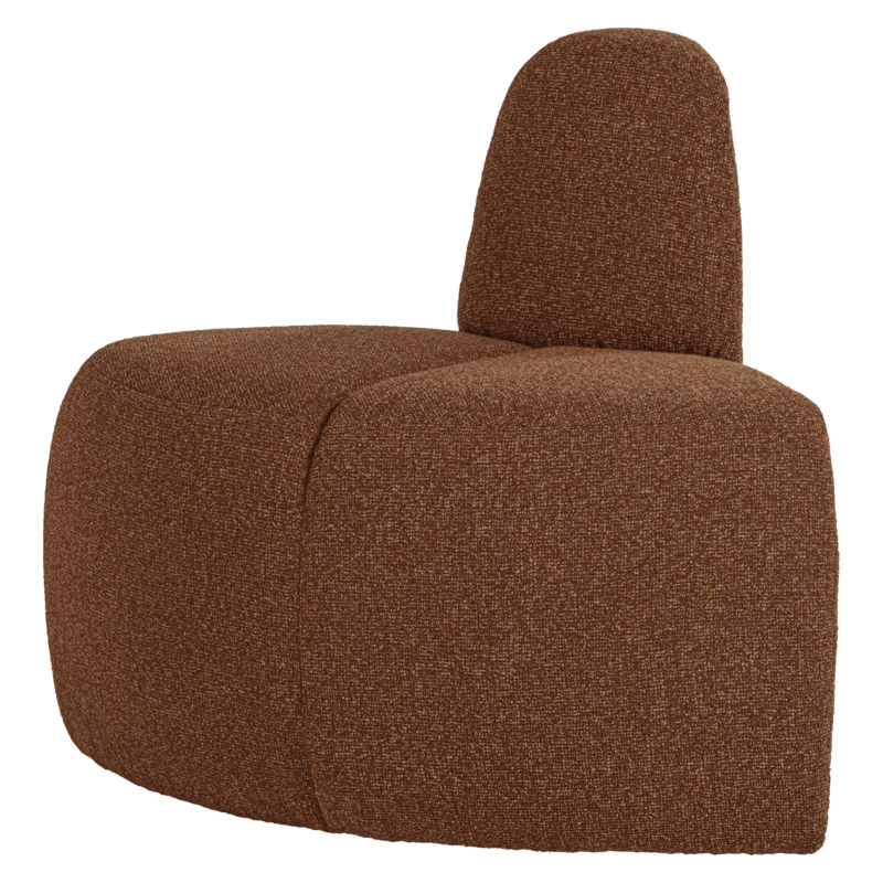 WOOOD-collectie Mojo Eetbank Hoek Rond Rugleuning Boucle Roestbruin [Fsc]