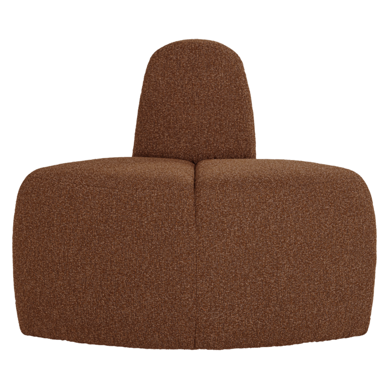 WOOOD-collectie Mojo Eetbank Hoek Rond Rugleuning Boucle Roestbruin [Fsc]