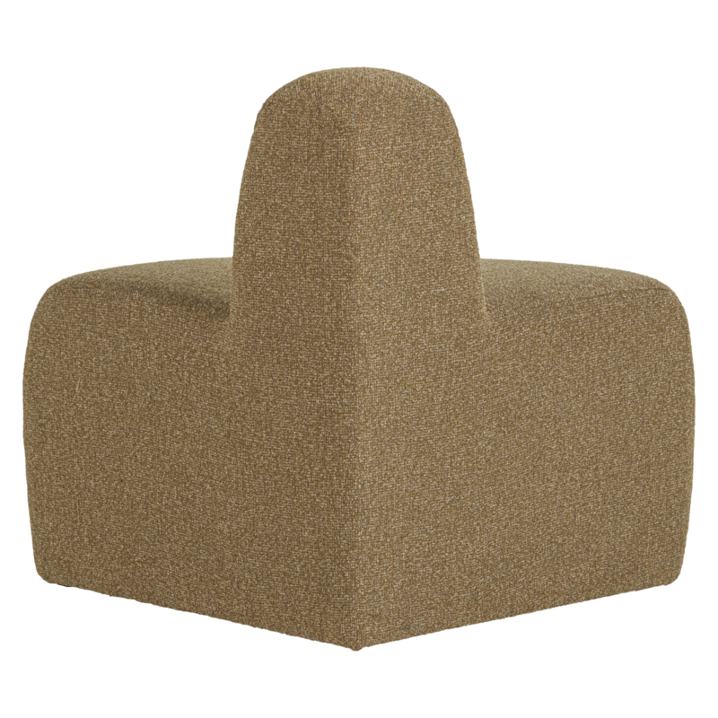 WOOOD-collectie Mojo Eetbank Hoek Rond Rugleuning Boucle Geelbruin [Fsc]