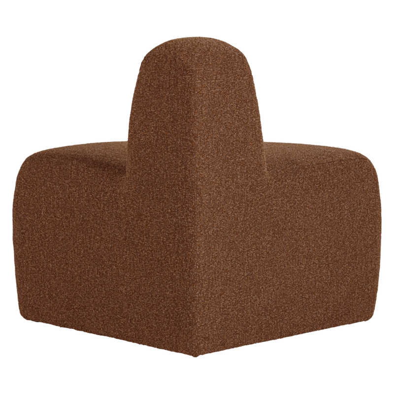 WOOOD-collectie Mojo Eetbank Hoek Rond Rugleuning Boucle Roestbruin [Fsc]