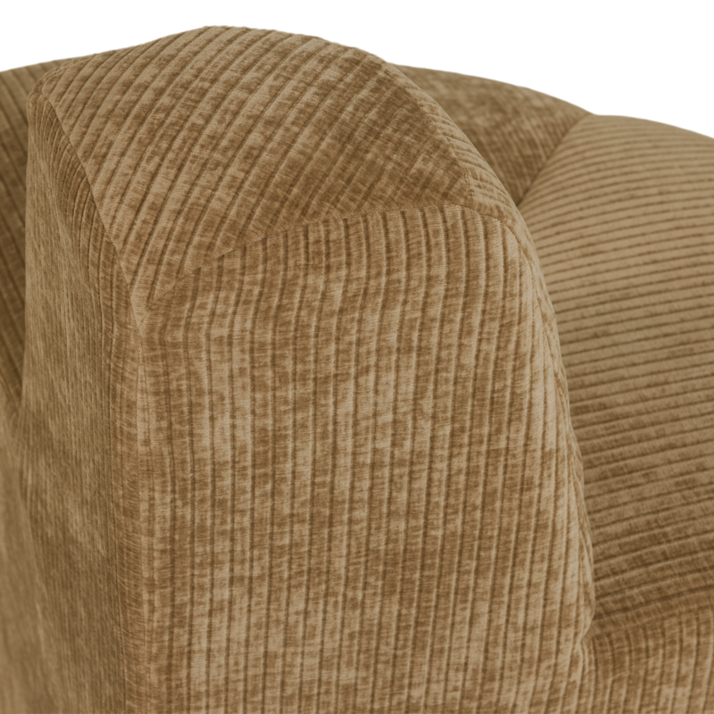 WOOOD-collectie Mojo Eetbank Hoek Rond Rugleuning Ribstof Honinggeel [Fsc]