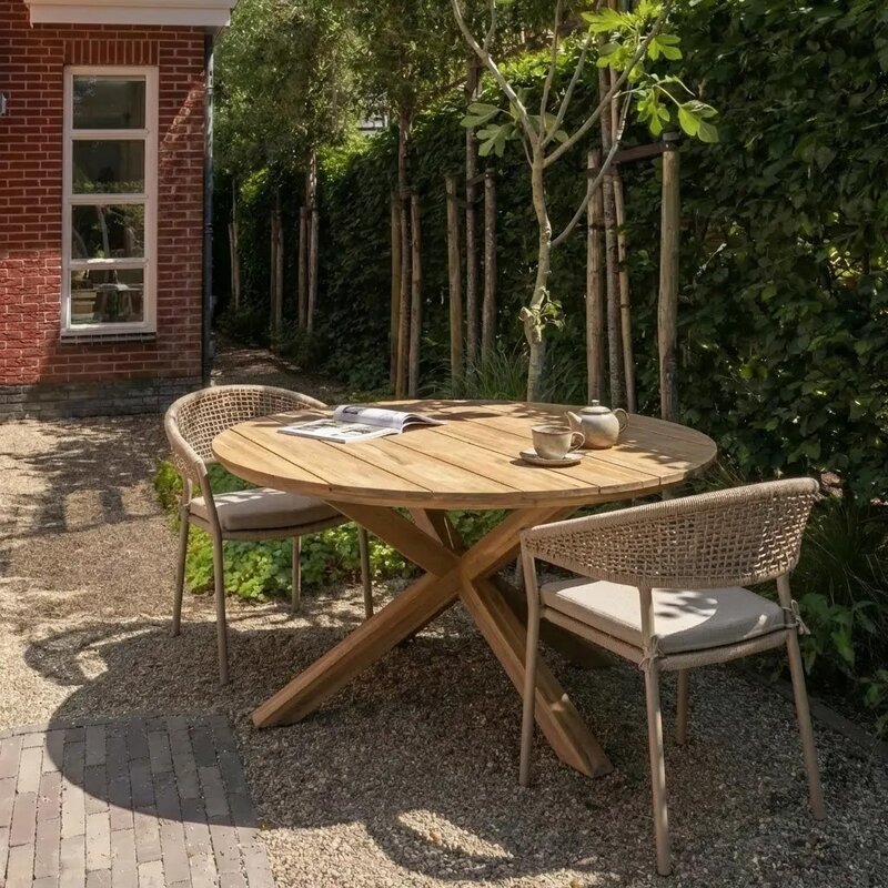 WOOOD-collectie Rilo Tuinstoel Aluminium Zand (Set Of 6)