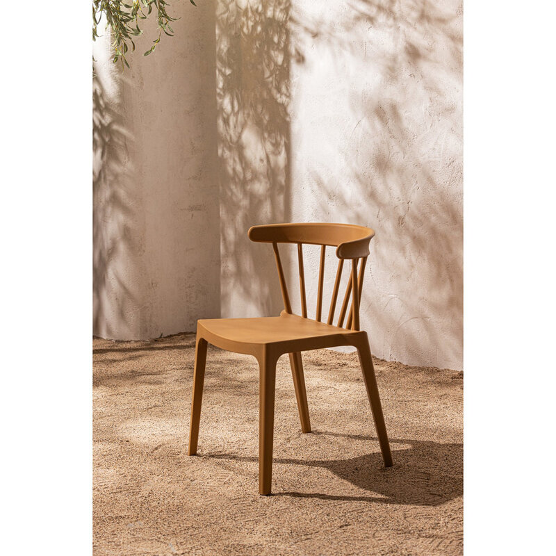 WOOOD-collectie BLISS TUINSTOEL MET SPIJLEN WOOD FIBER CARAMEL MELANGE - Copy