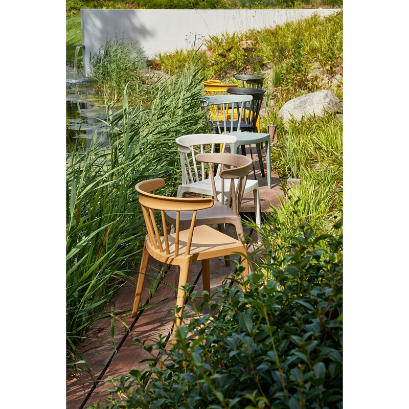 WOOOD-collectie BLISS TUINSTOEL MET SPIJLEN WOOD FIBER CARAMEL MELANGE - Copy