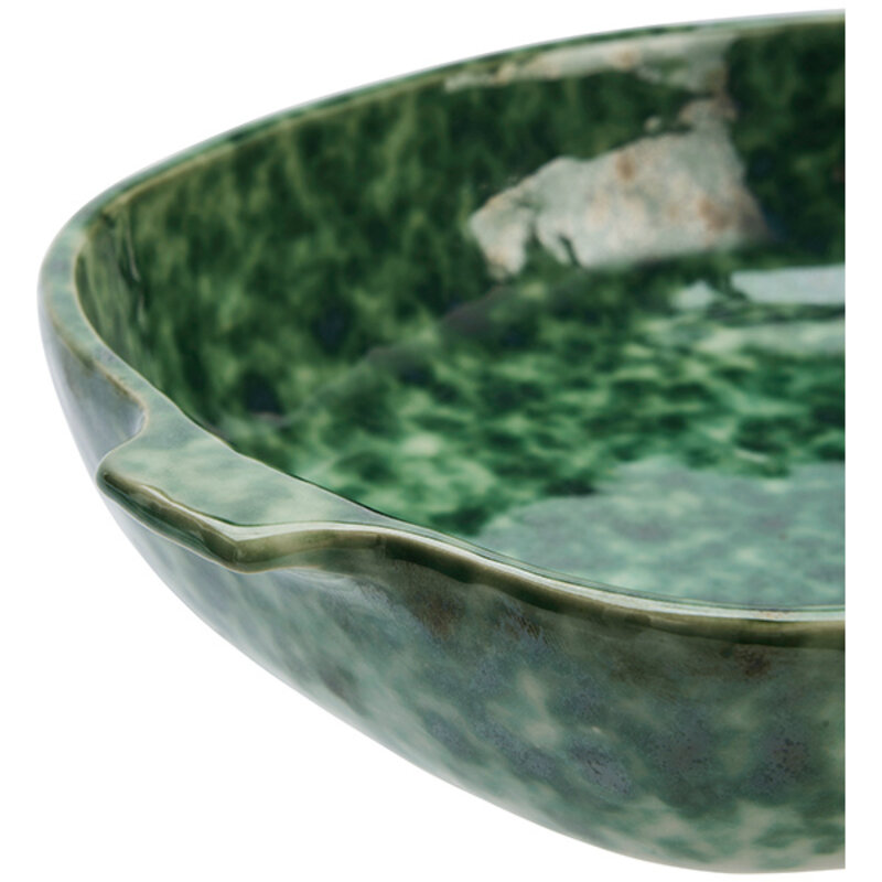 Madam Stoltz-collectie Vierkante ovenschaal van aardewerk Groen