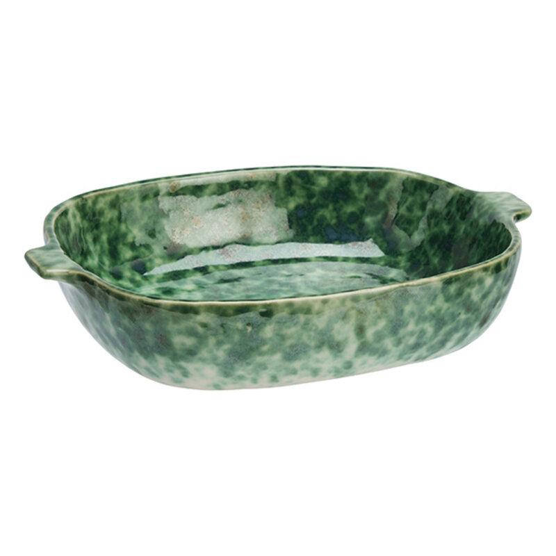 Madam Stoltz-collectie Square stoneware oven dish Green