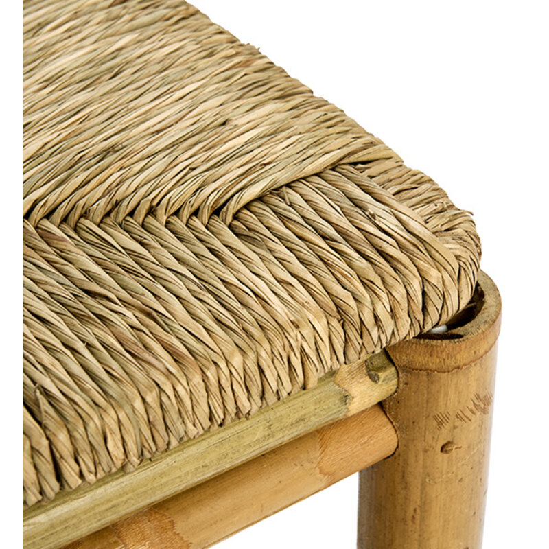 Madam Stoltz-collectie Bamboe kruk met zeegras naturel