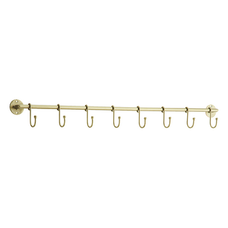 Madam Stoltz Metalen kapstok met 8 haken antiekbrass finish B-keuze