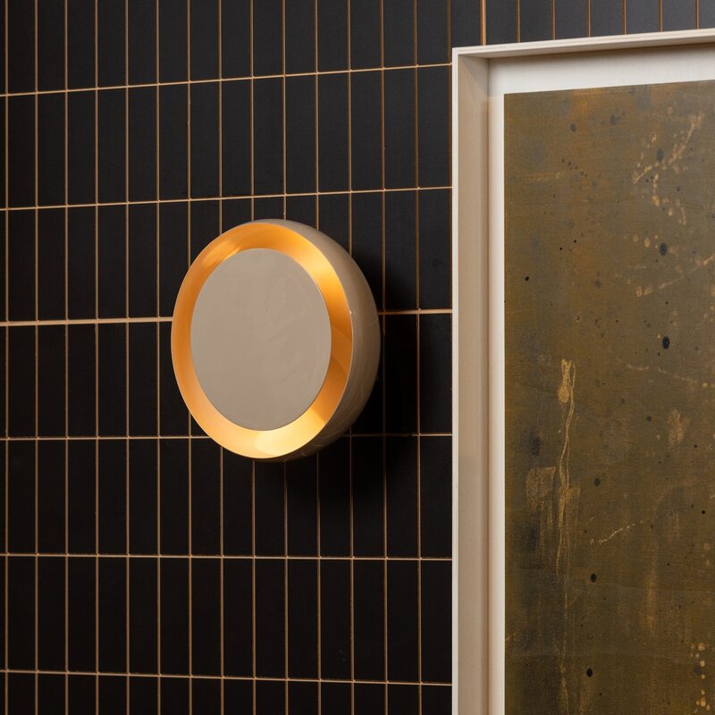 WOOOD-collectie GLOOMY WANDLAMP ROND METAAL ZAND