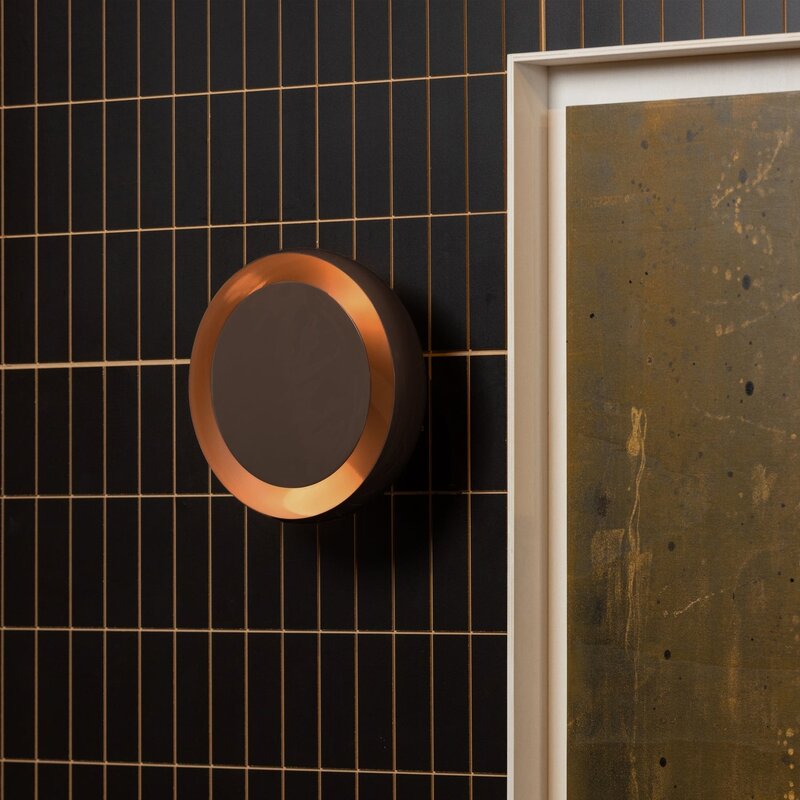 WOOOD-collectie GLOOMY WANDLAMP ROND METAAL BRUIN