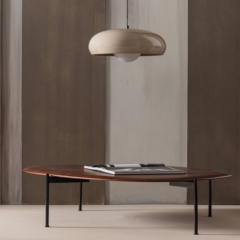 WOOOD-collectie TIVO HANGLAMP ROND METAAL HOOGGLANS ZAND