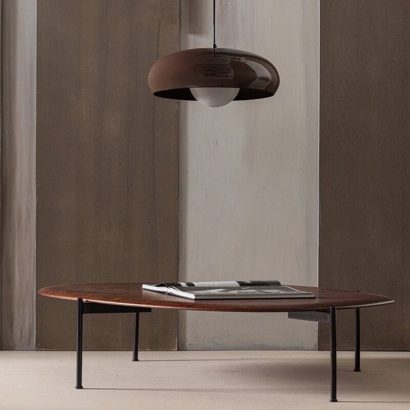 WOOOD-collectie TIVO HANGLAMP ROND METAAL HOOGGLANS BRUIN