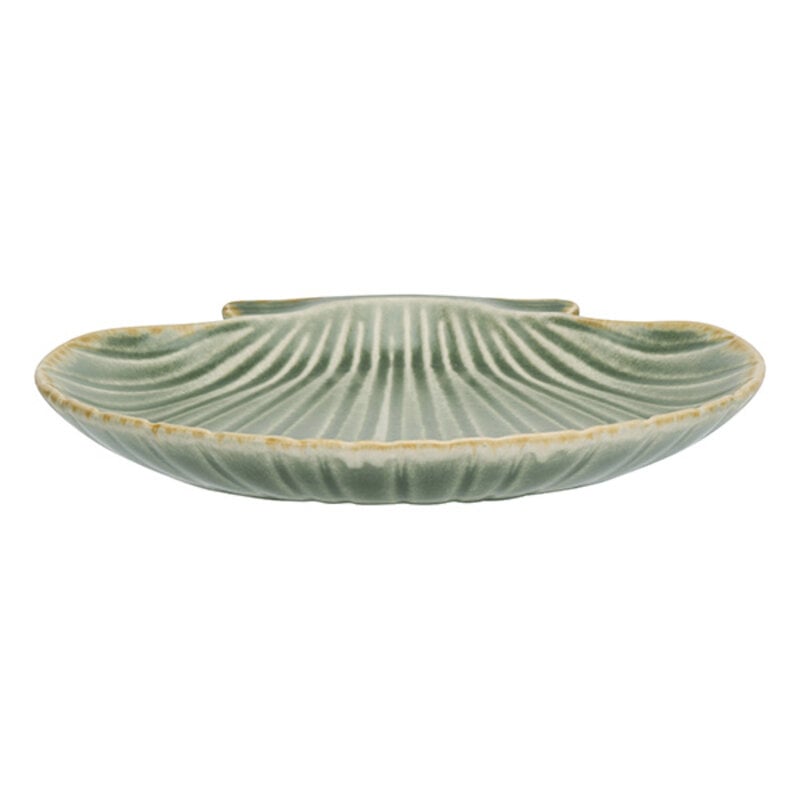 Madam Stoltz-collectie Schaal  / bord schelp aardewerk groen