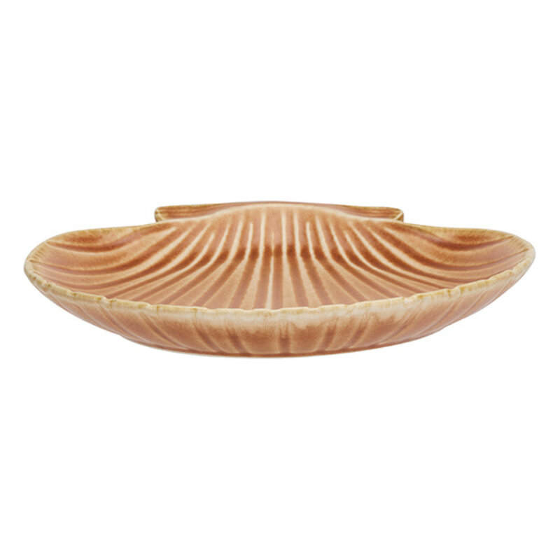 Madam Stoltz-collectie Schaal  / bord schelp aardewerk oranje