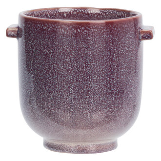 Madam Stoltz Stoneware flower pot Purple, off white