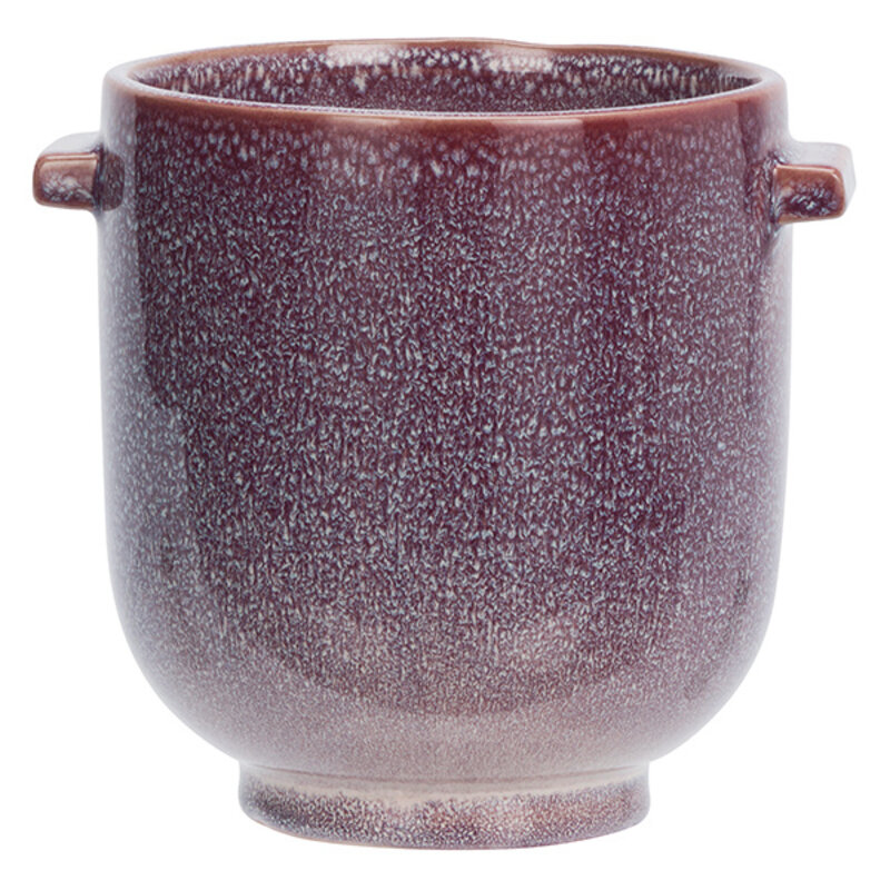 Madam Stoltz-collectie Stoneware flower pot Purple, off white