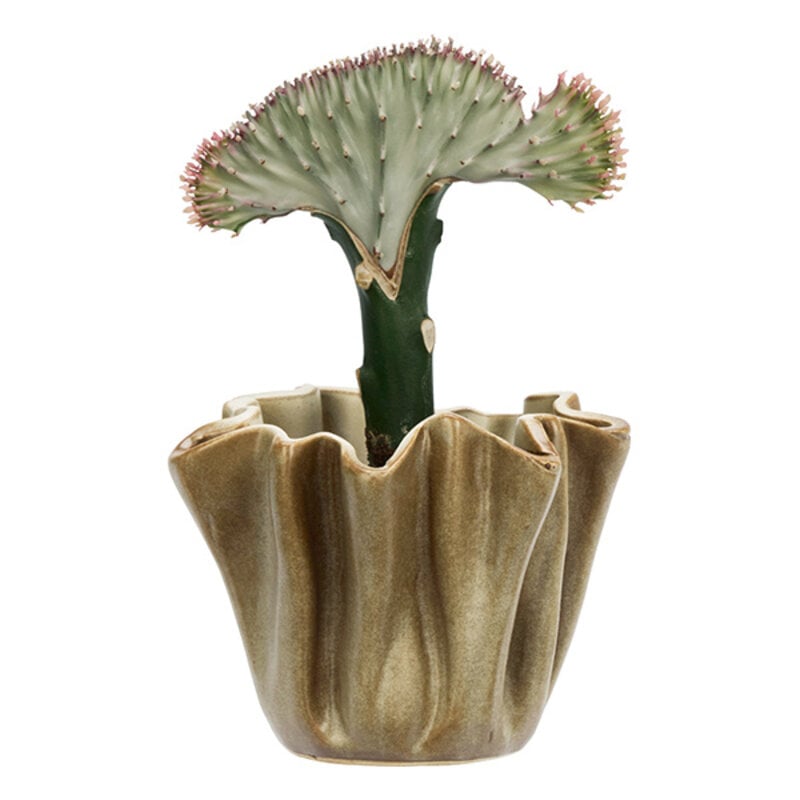 Madam Stoltz-collectie Bloempot van aardewerk beige