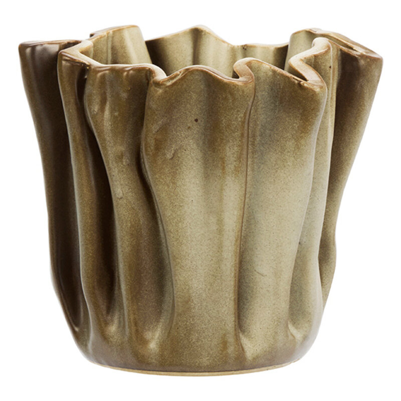 Madam Stoltz-collectie Bloempot van aardewerk beige