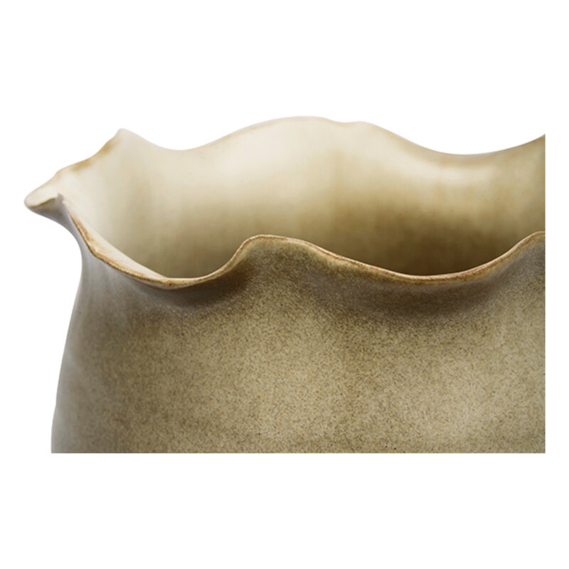 Madam Stoltz-collectie Bloempot van aardewerk beige