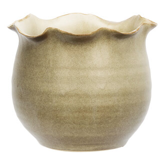 Madam Stoltz Bloempot van aardewerk beige