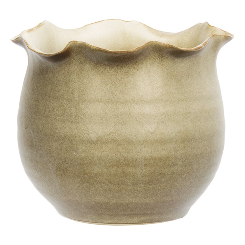 Madam Stoltz-collectie Bloempot van aardewerk beige