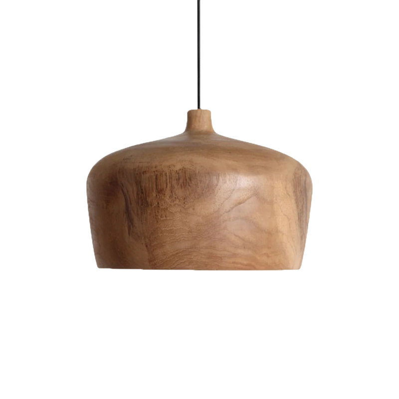 Raw Materials-collectie Sirocco teakhouten hanglamp Dome - Ø 30x20 cm