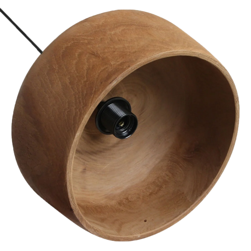 Raw Materials-collectie Sirocco teakhouten hanglamp Dome - Ø 30x20 cm