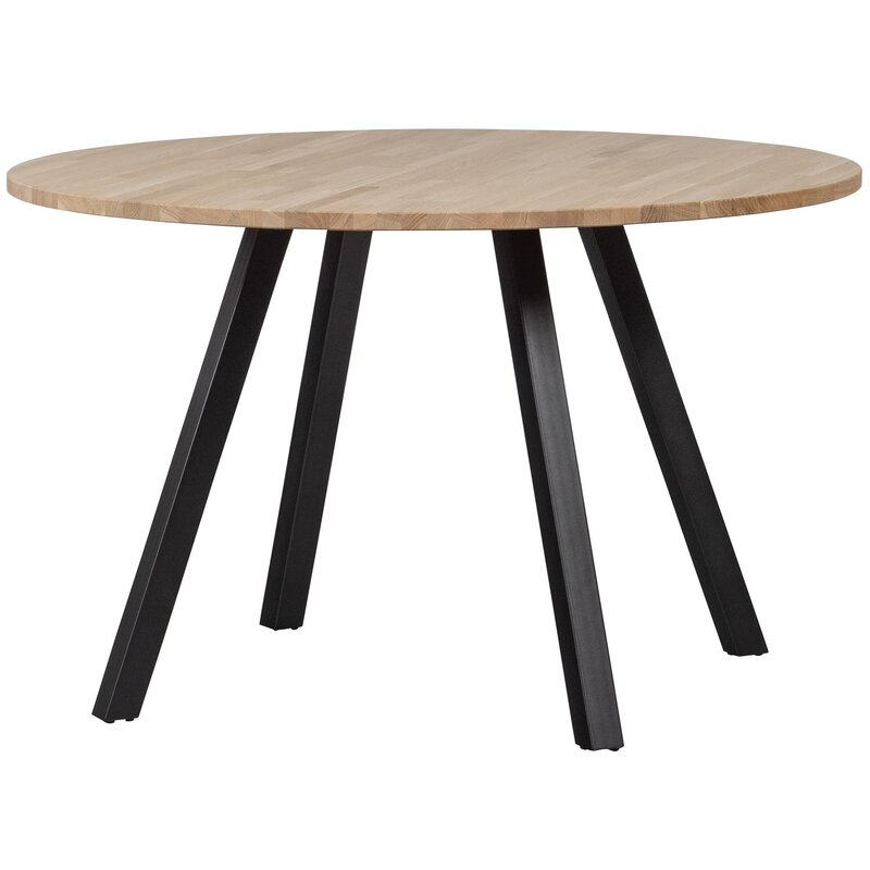 WOOOD-collectie COMBI-TABLO: ROND EIKEN O120 ONBEH & 2-STANDEN VIERK [fsc]