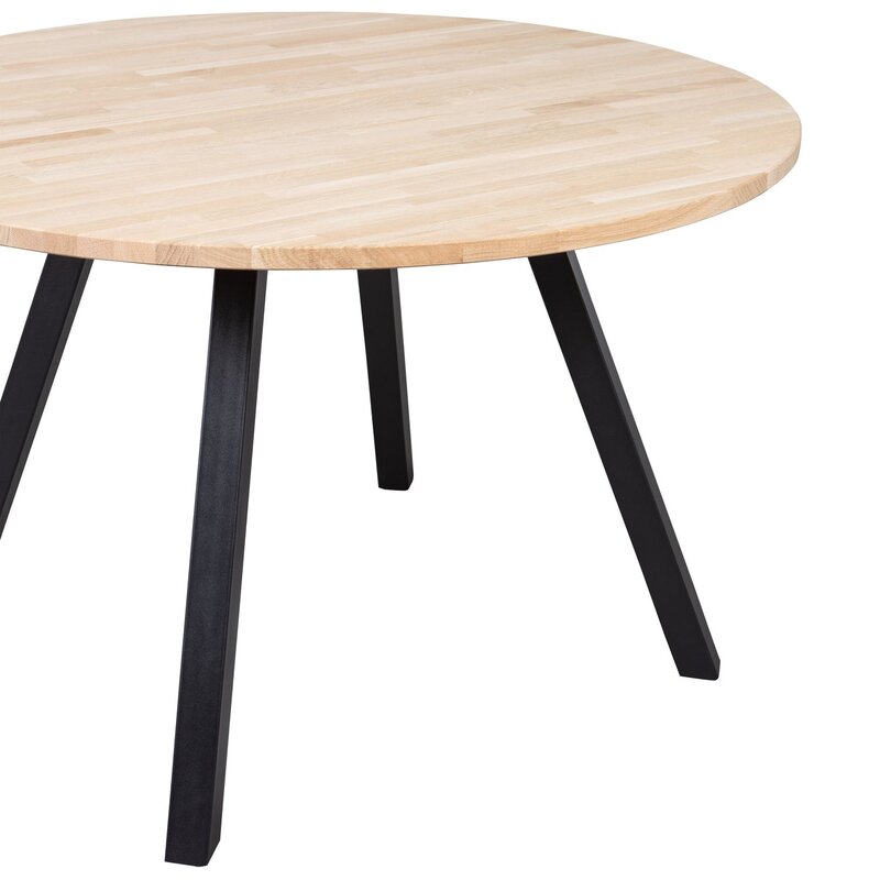WOOOD-collectie COMBI-TABLO: ROND EIKEN O120 ONBEH & 2-STANDEN VIERK [fsc]