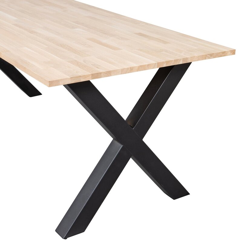 WOOOD-collectie COMBI-TABLO: EIKEN 220X90 & ALKMAAR POOT [fsc]