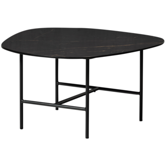 WOOOD VAJEN SALONTAFEL MET ZWART MARMEREN LOOK BLAD 70X70 CM
