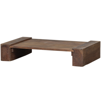WOOOD CUNO SALONTAFEL LAAG MANGOHOUT DONKERBRUIN