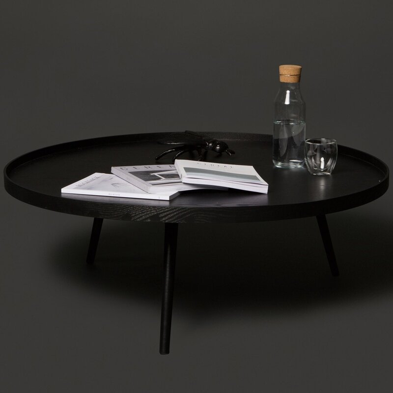 WOOOD-collectie MESA BIJZETTAFEL XXL HOUT ZWART 36xO100