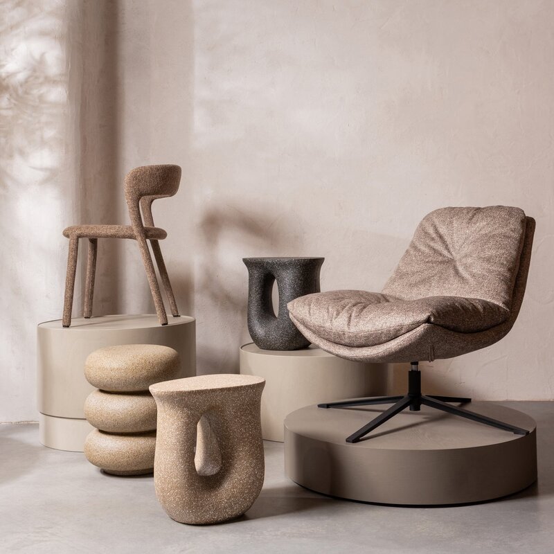 WOOOD-collectie MOSON BIJZETTAFEL MET SPIKKELS BEIGE