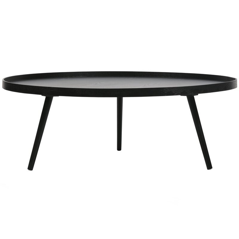 WOOOD-collectie MESA BIJZETTAFEL XXL HOUT ZWART 36xO100
