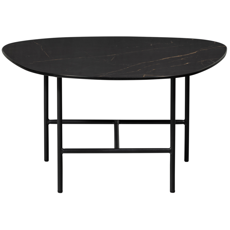 WOOOD-collectie VAJEN SALONTAFEL MET ZWART MARMEREN LOOK BLAD 70X70 CM