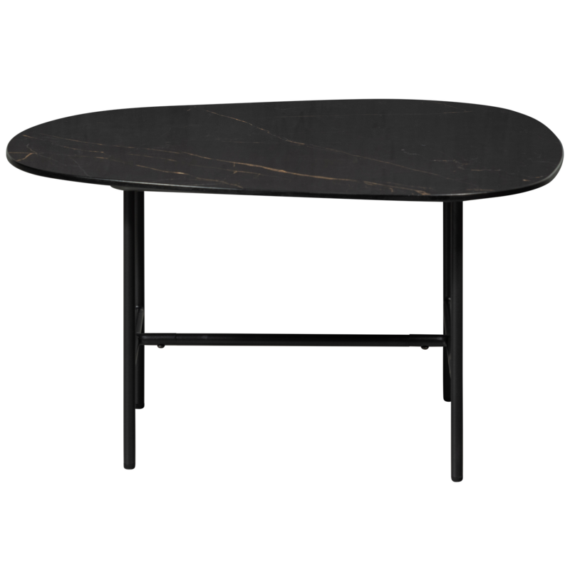 WOOOD-collectie VAJEN SALONTAFEL MET ZWART MARMEREN LOOK BLAD 70X70 CM
